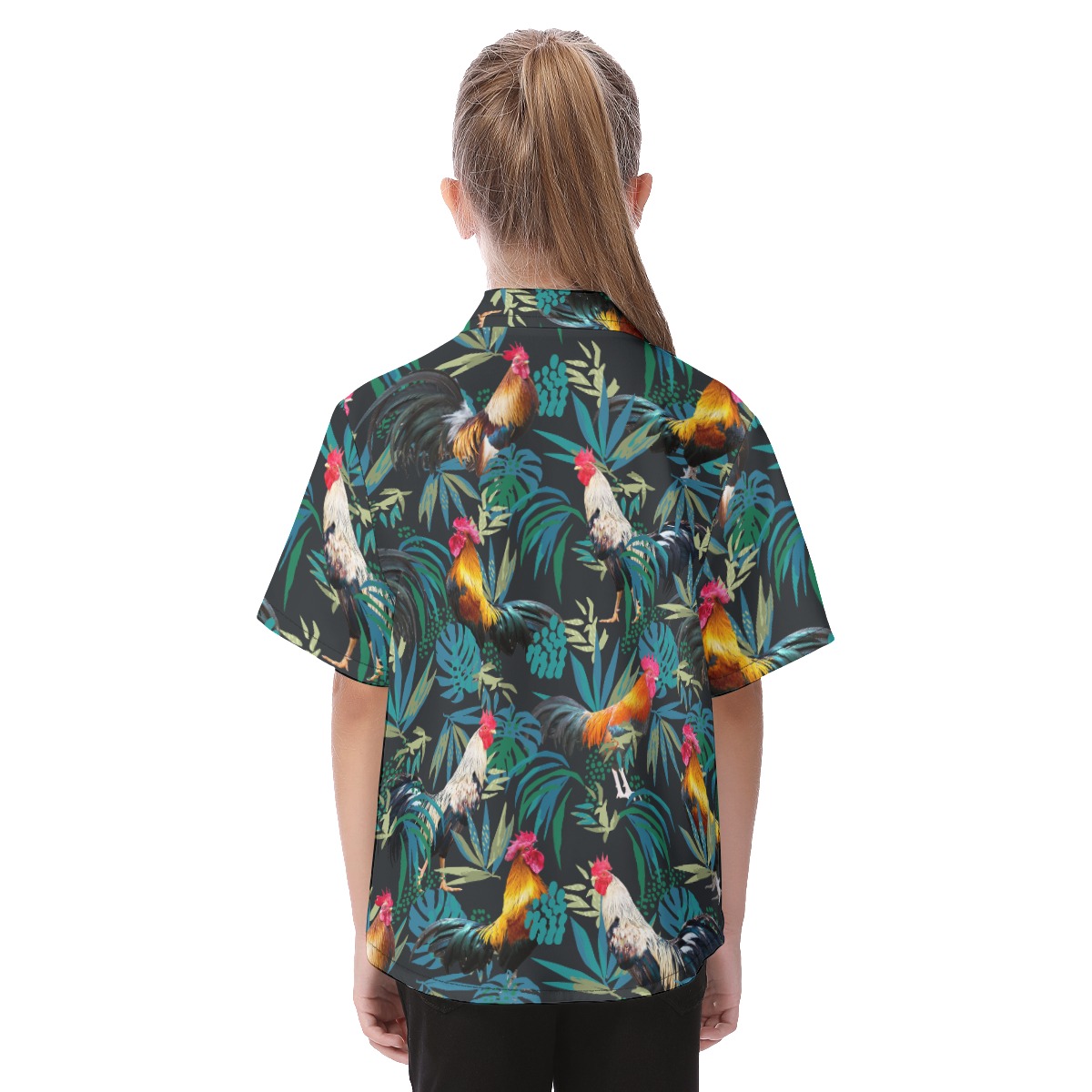 Cute Rooster Hawaiian Shirt For Kids