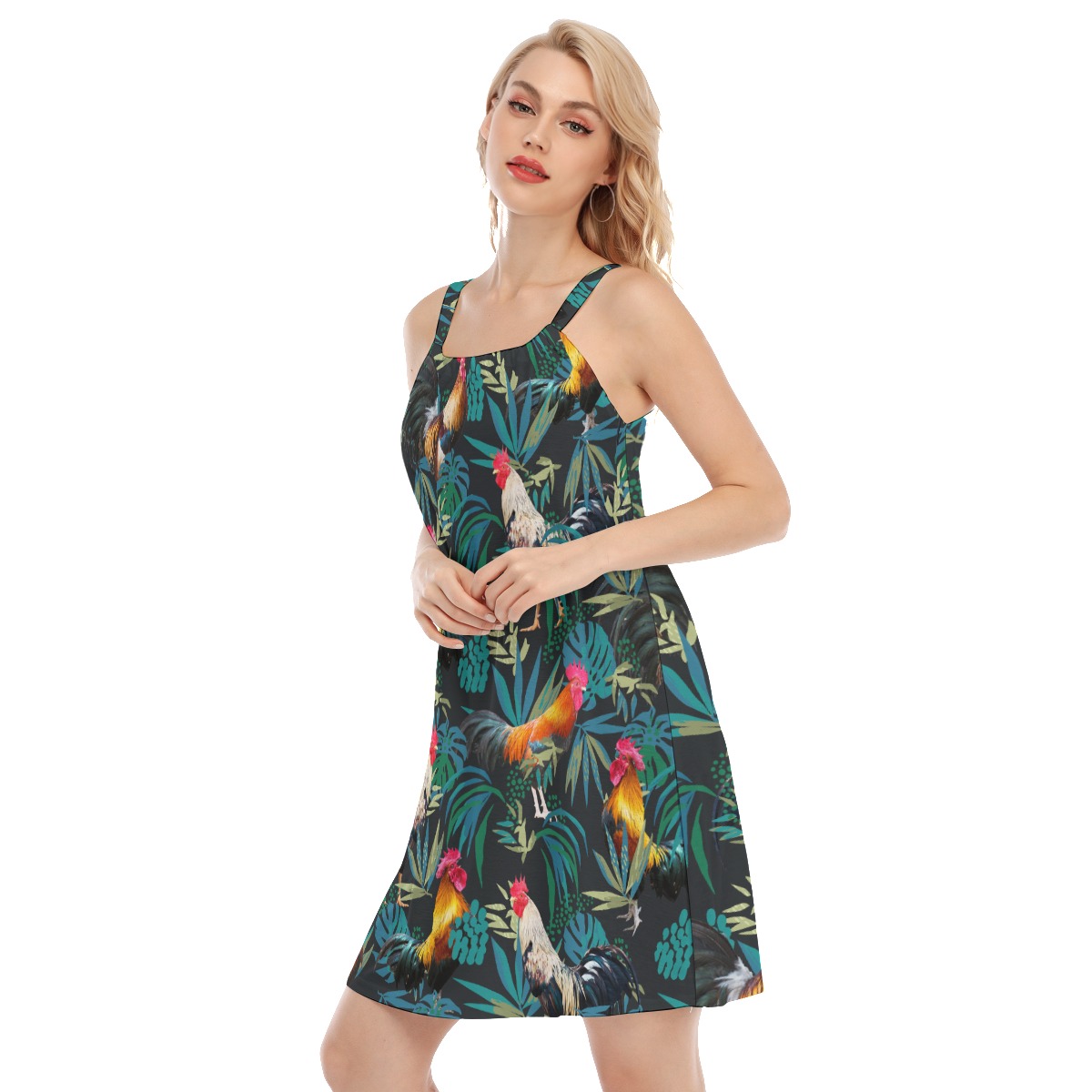Rooster Hawaiian Cami Dress For Women
