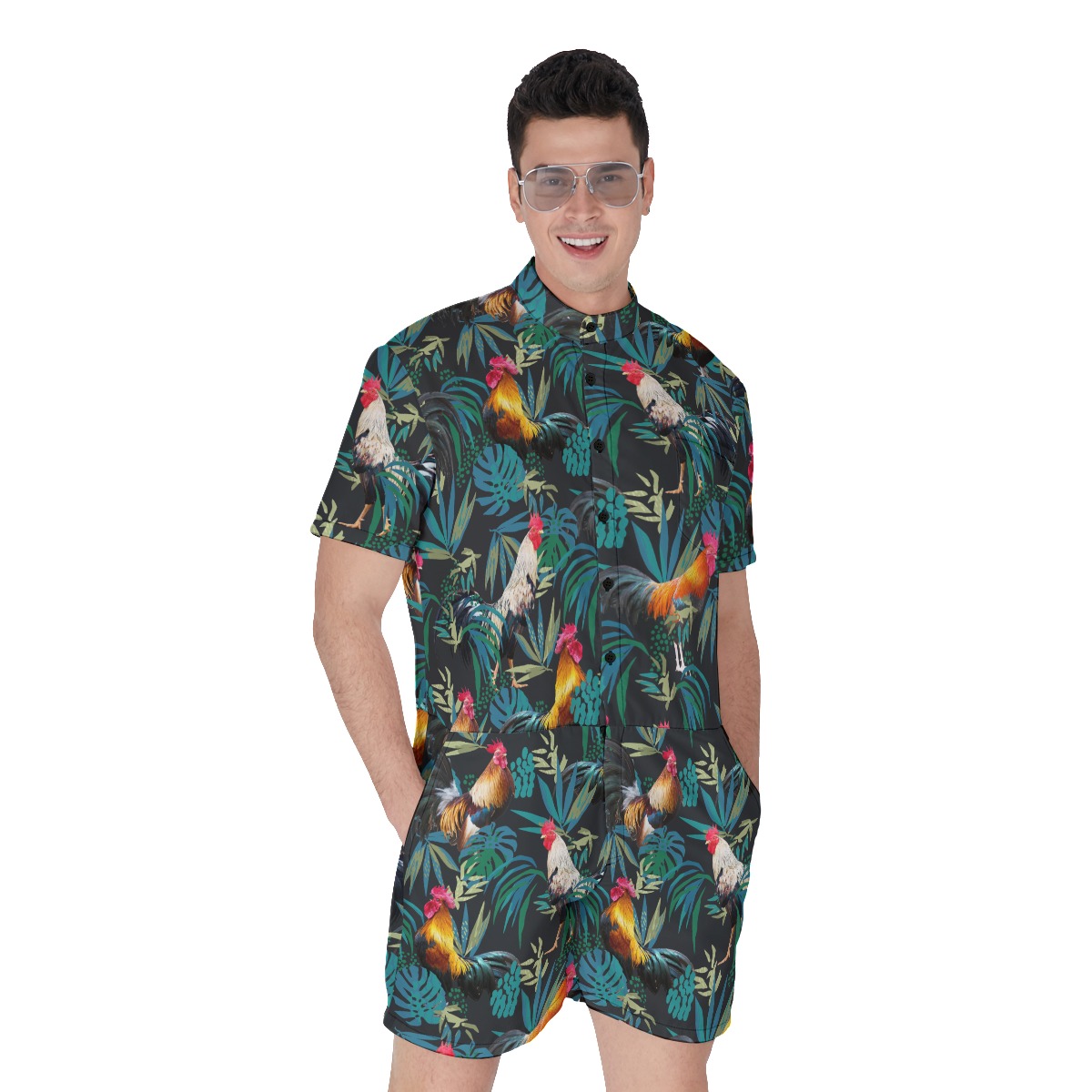 Men's Rooster Tropical Romper For Men - variant image 1