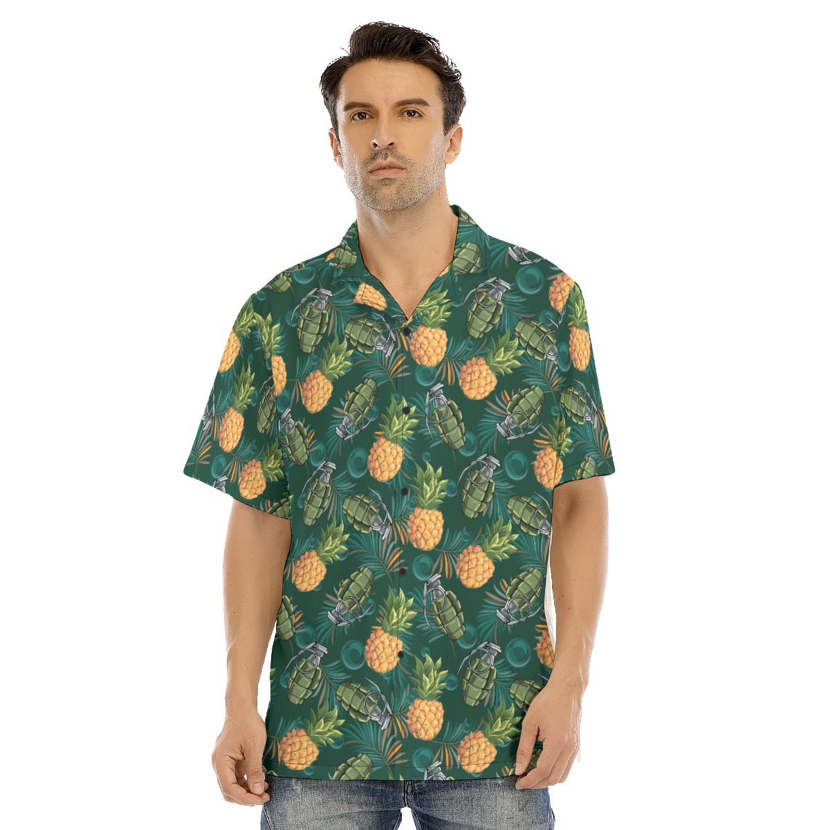 Pineapple Grenade Tropical Hawaiian Shirt - variant image 1