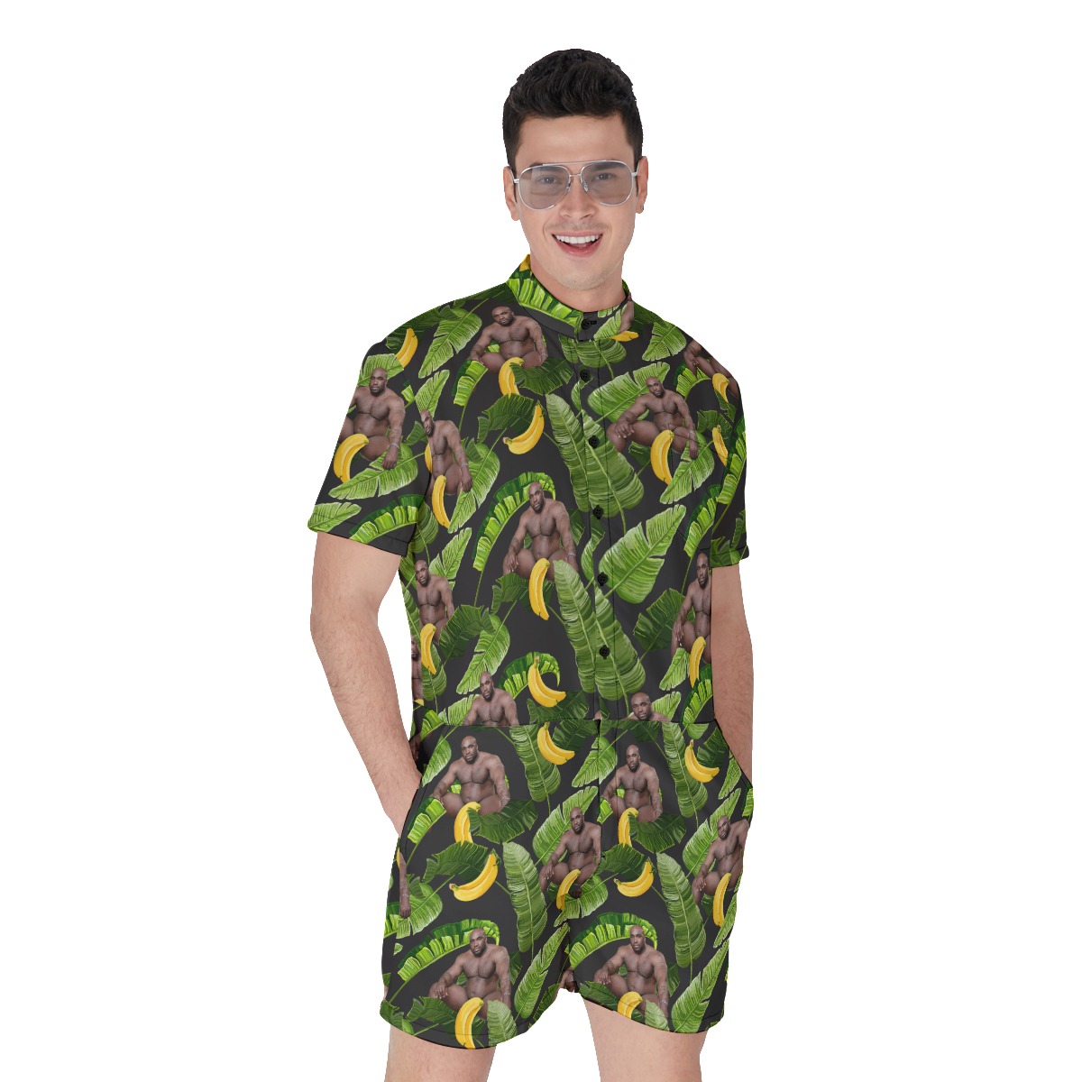 Funny Barry Wood Tropical Romper For Men - variant image 1