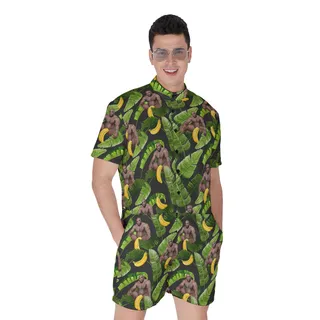 Funny Barry Wood Tropical Romper For Men