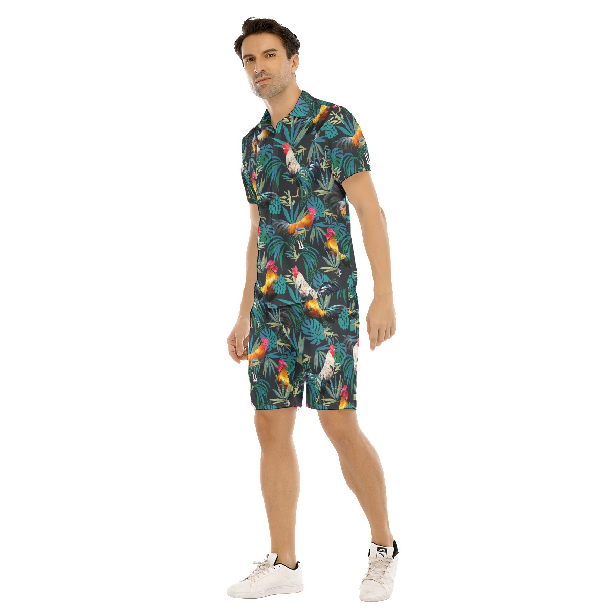Cool Rooster Tropical Hawaiian Shirt Set For Men