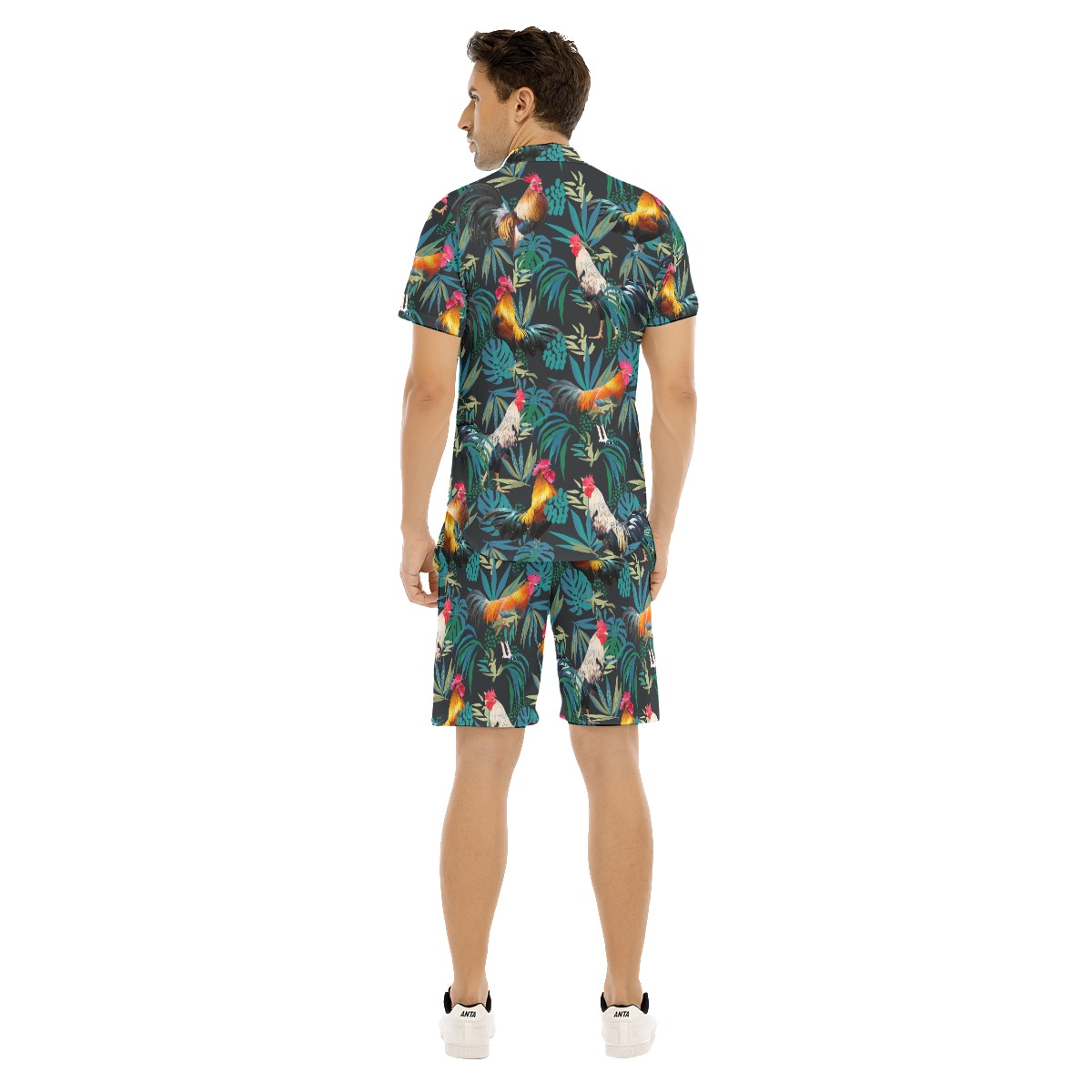 Cool Rooster Tropical Hawaiian Shirt Set For Men
