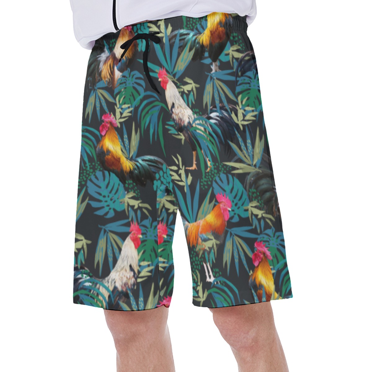 Men's Rooster Tropical Swim Trunks For Men