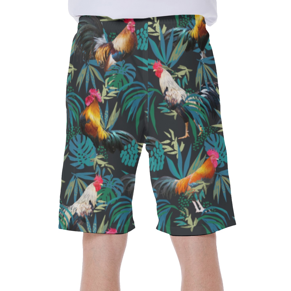 Men's Rooster Tropical Swim Trunks For Men