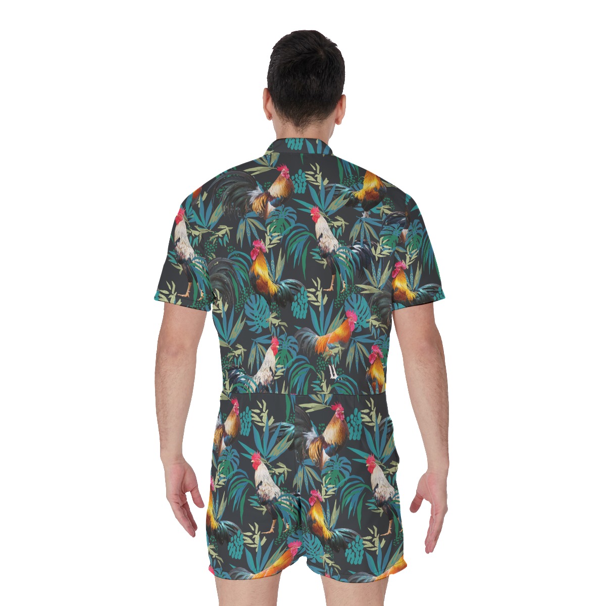 Men's Rooster Tropical Romper For Men