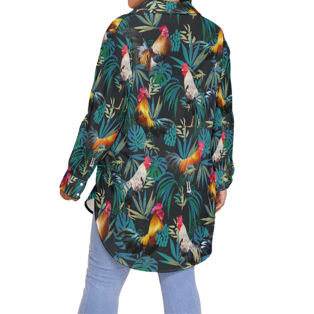 Rooster Tropical Plus Size Hawaiian Shirt For Men
