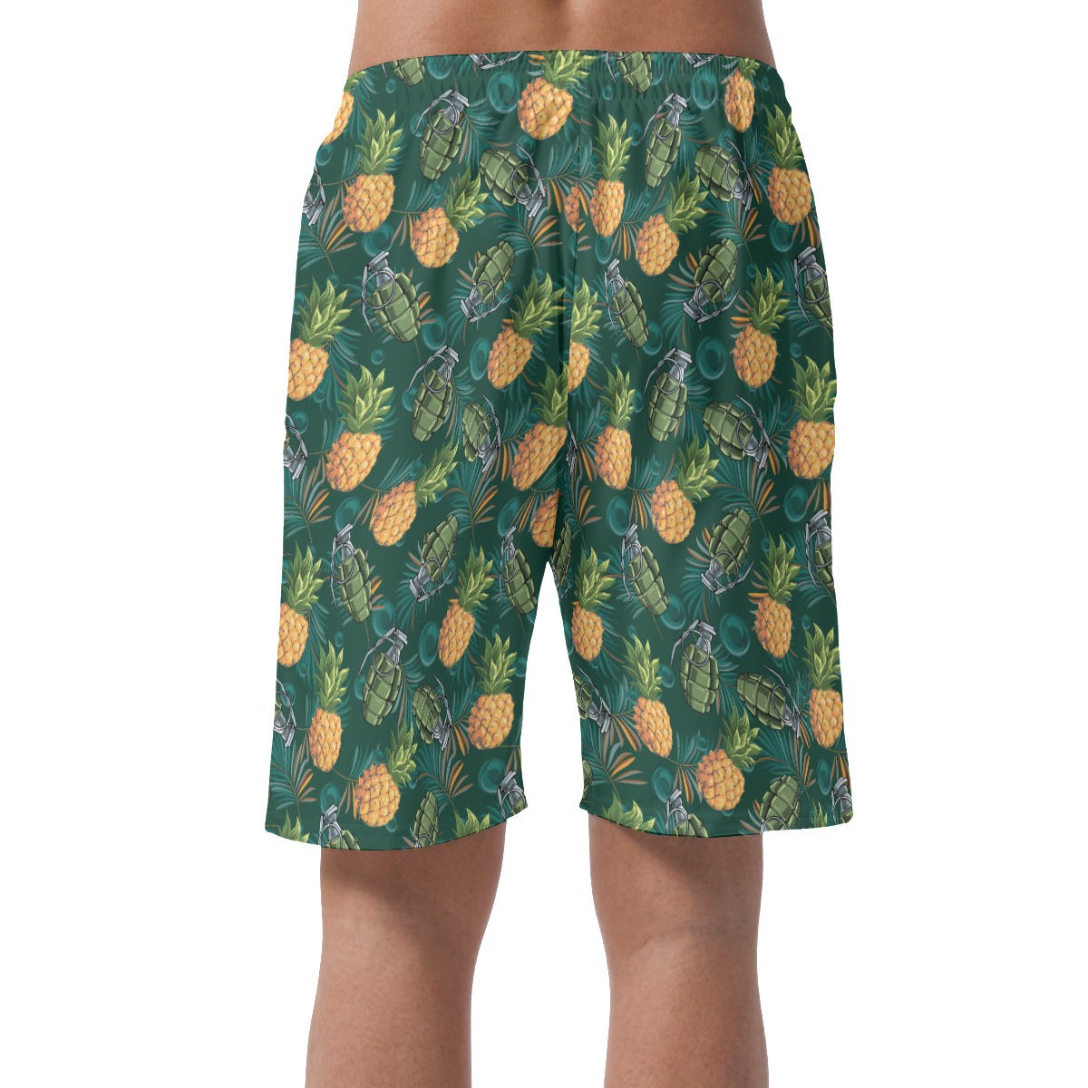 Pineapple Grenade Tropical Hawaiian Beach Shorts For Men