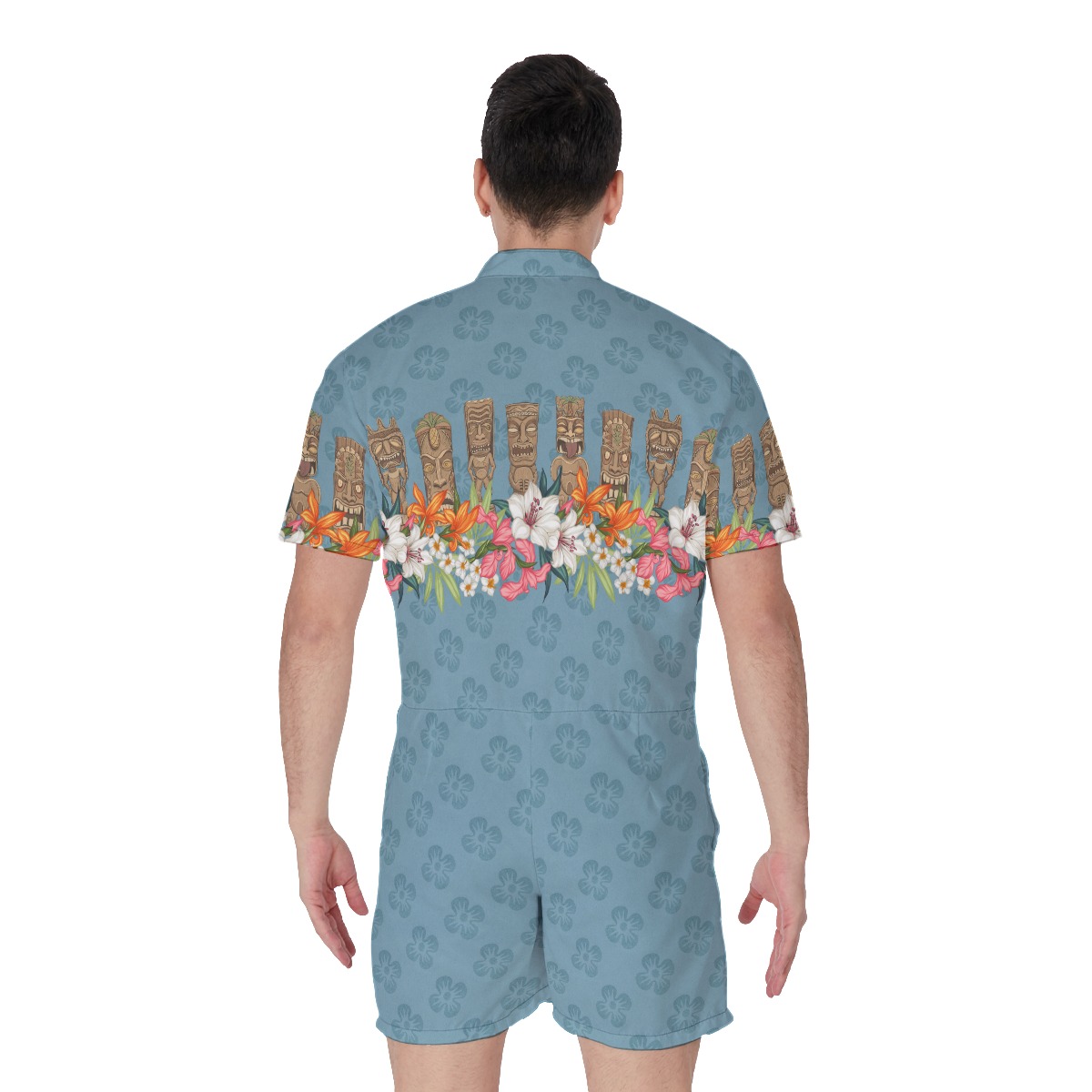 Floral Tiki Vintage Men's Hawaiian Romper