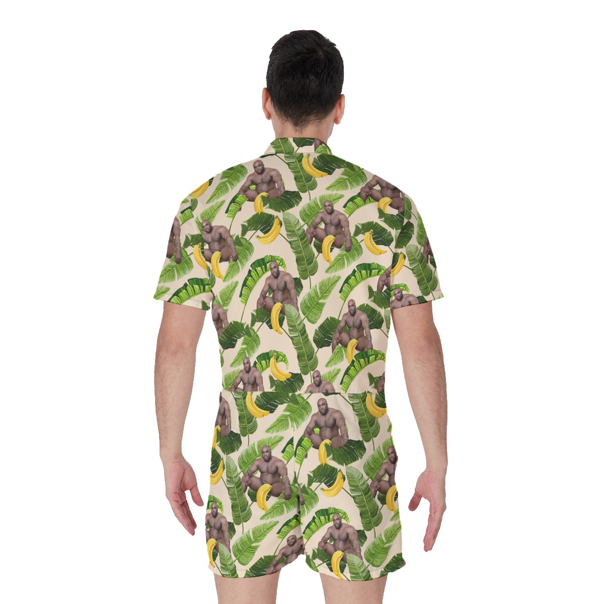 Tropical Barry Wood Banana Hawaiian Romper For Men