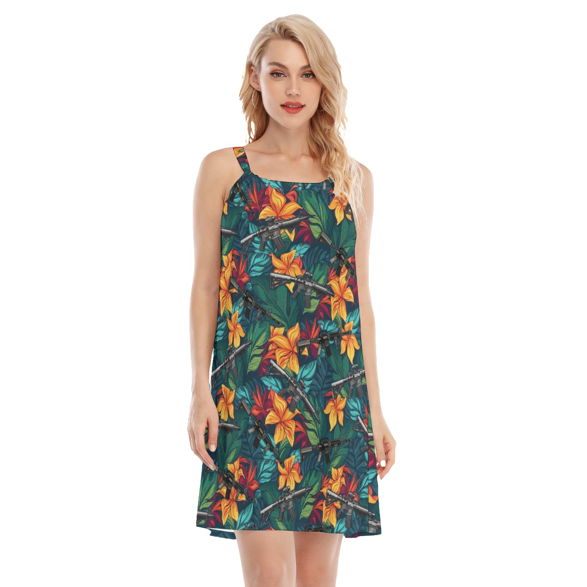 Floral Gun Aloha Cami Dress For Women - variant image 1