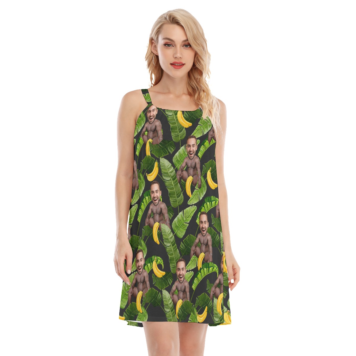 Funny Custom Barry Wood Face Hawaiian Summer Dress - variant image 1