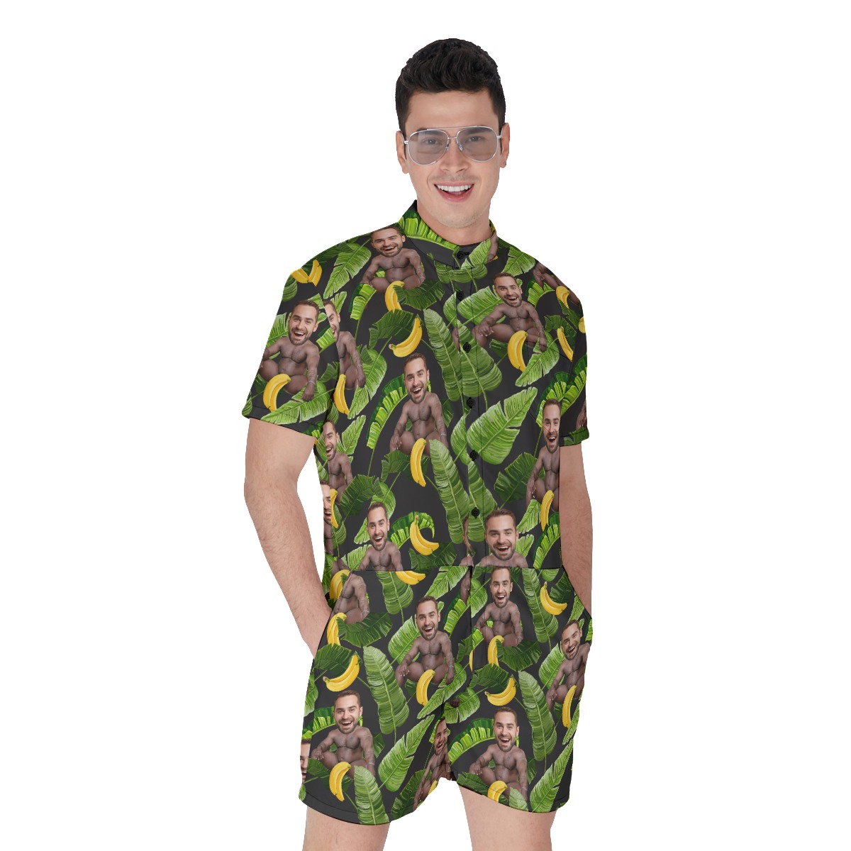 Personalized Face Barry Wood Romper For Men - variant image 1