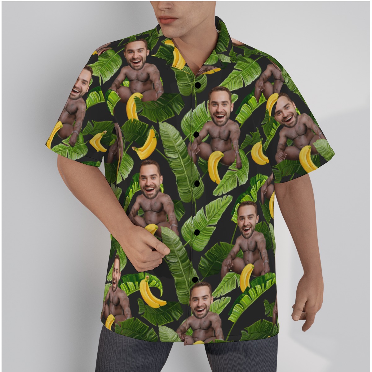Funny Banana Barry Wood Custom Face Hawaiian Shirt - variant image 1