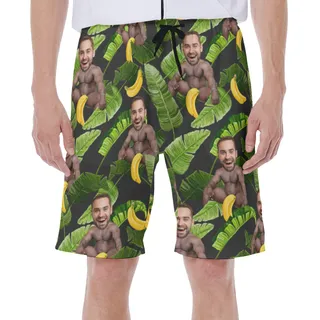 Personalized Faces Barry Wood Swim Trunks For Men