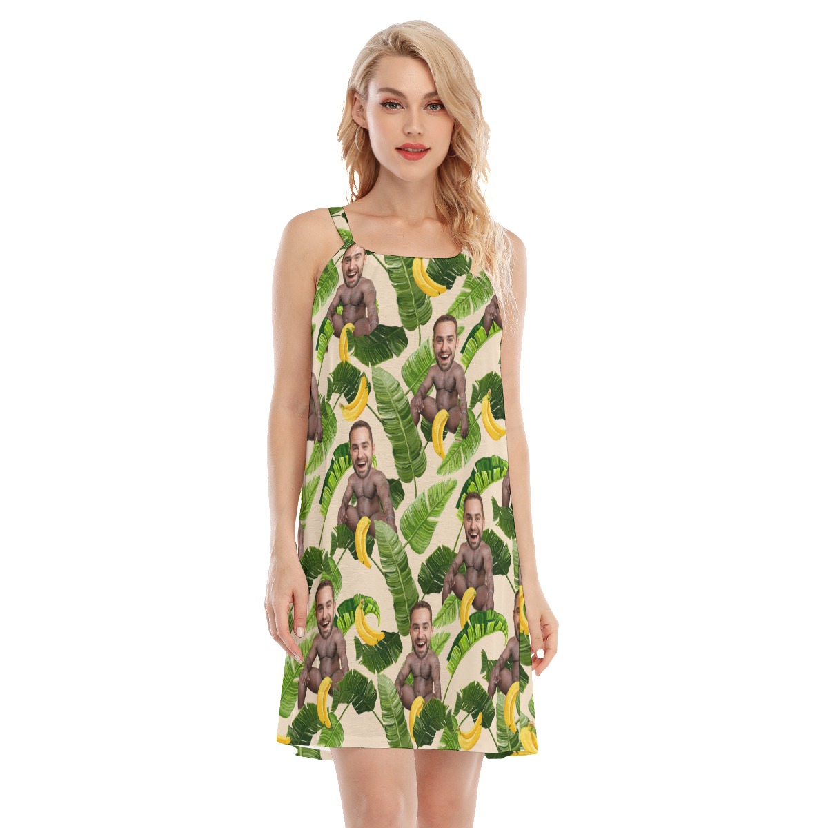 Barry Wood Custom Face Banana Tropical Hawaiian Dress - variant image 1
