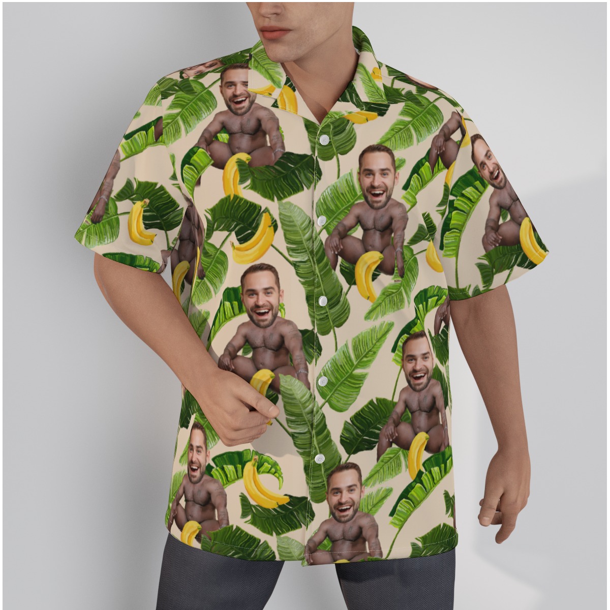 Custom Men Face Barry Wood Hawaiian Shirts For Men - variant image 1