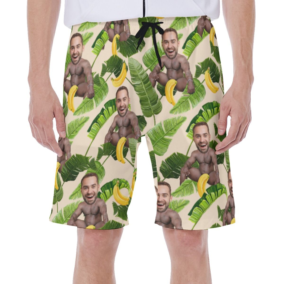 Custom Barry Wood Face Banana Tropical Swim Trunks For Men - variant image 1