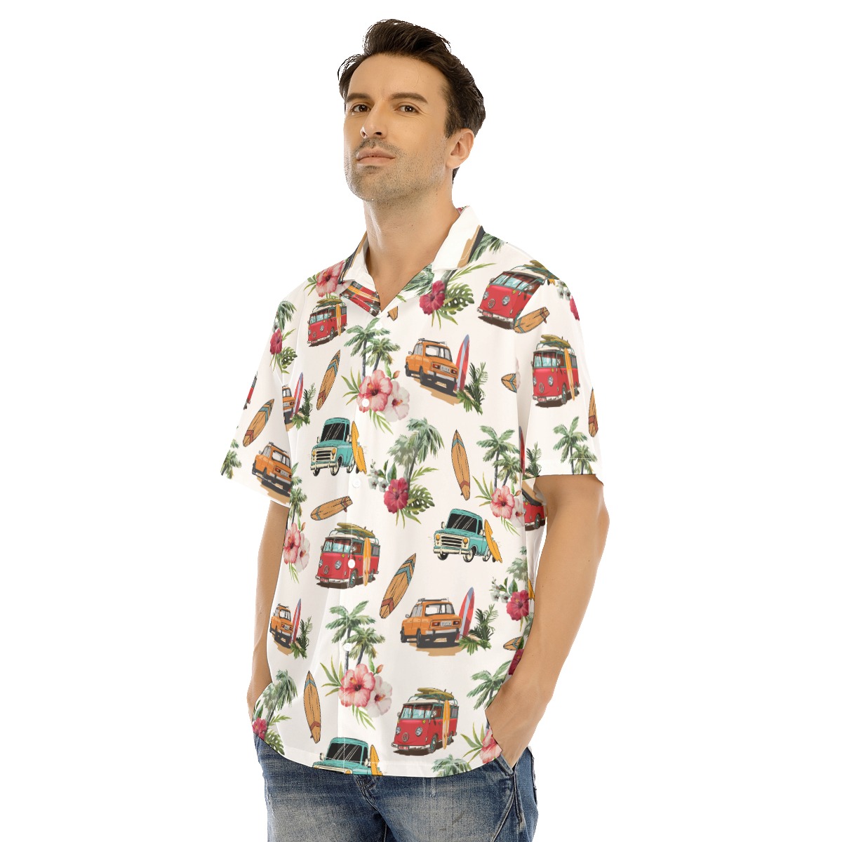 Palm Trees Surf Car Hawaiian Shirt