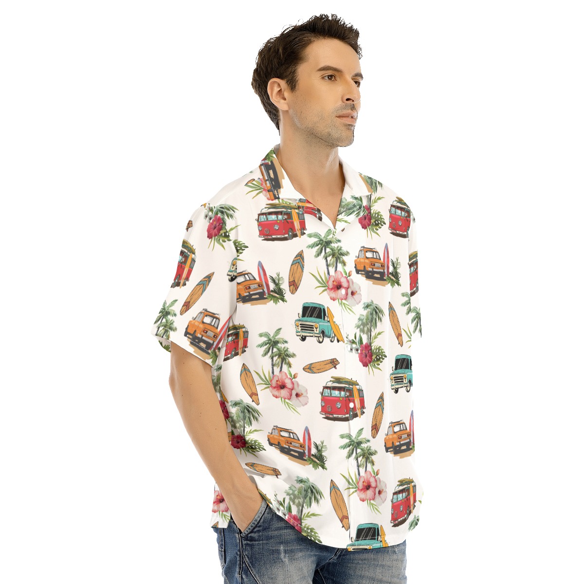 Palm Trees Surf Car Hawaiian Shirt