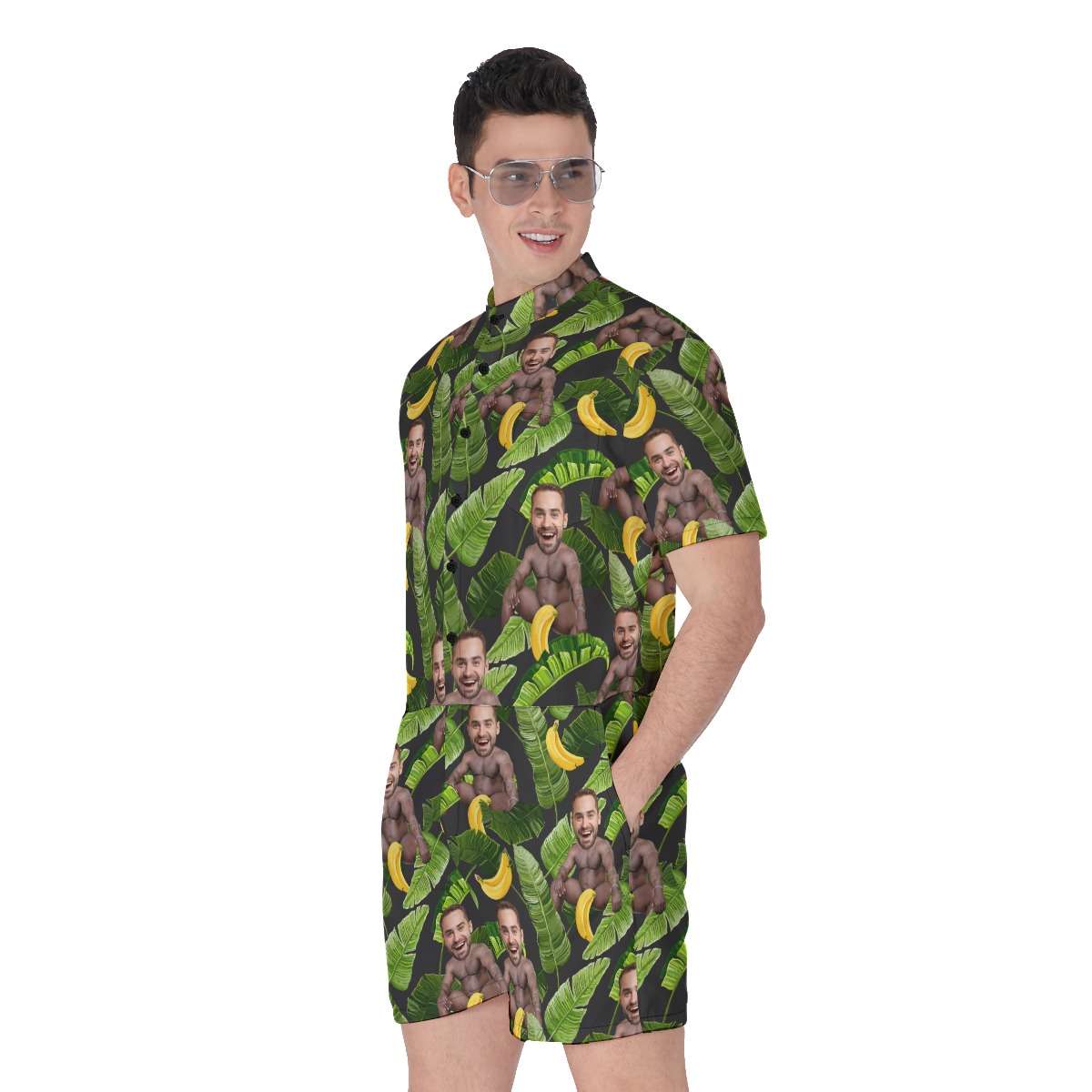 Personalized Face Barry Wood Romper For Men