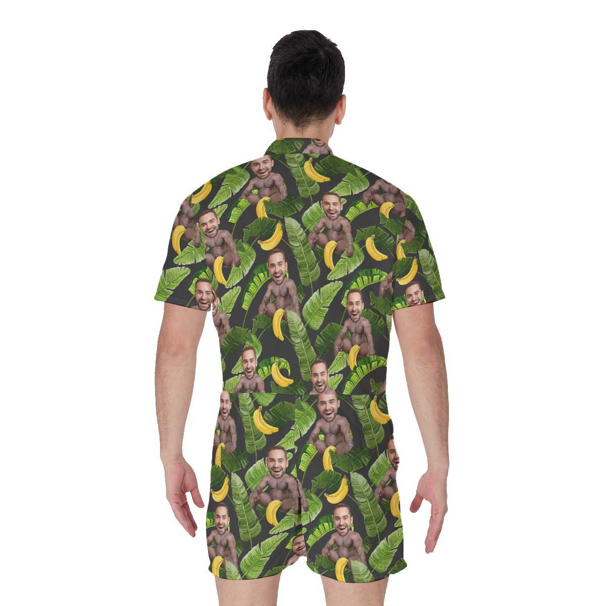 Personalized Face Barry Wood Romper For Men