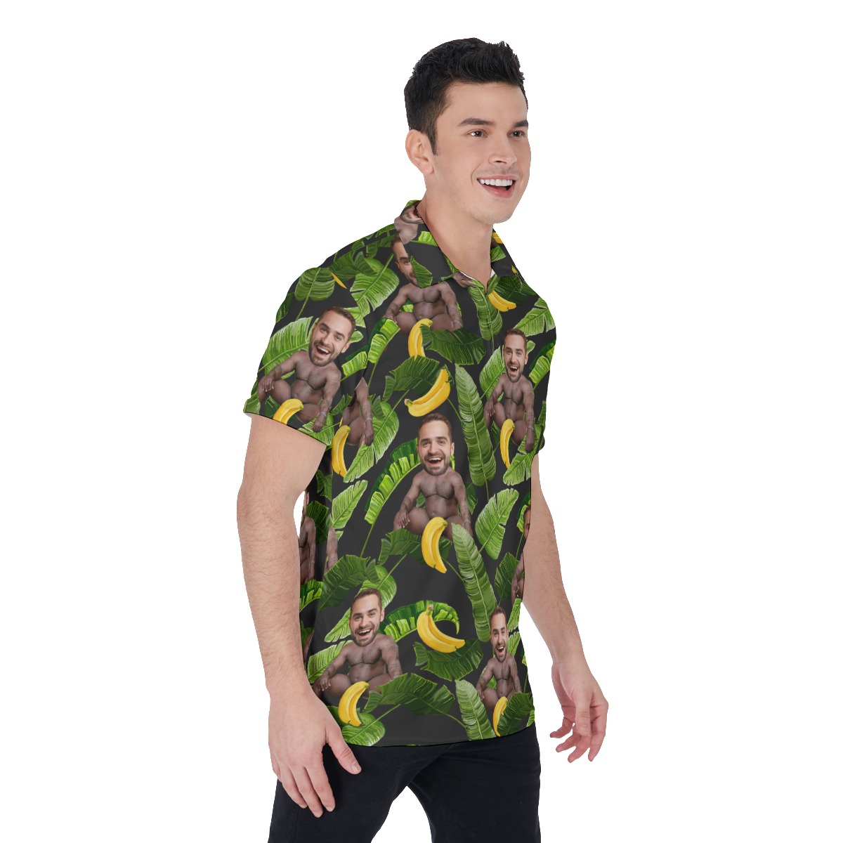Custom Multiple Faces Barry Wood Tropical Hawaiian Polo Shirt