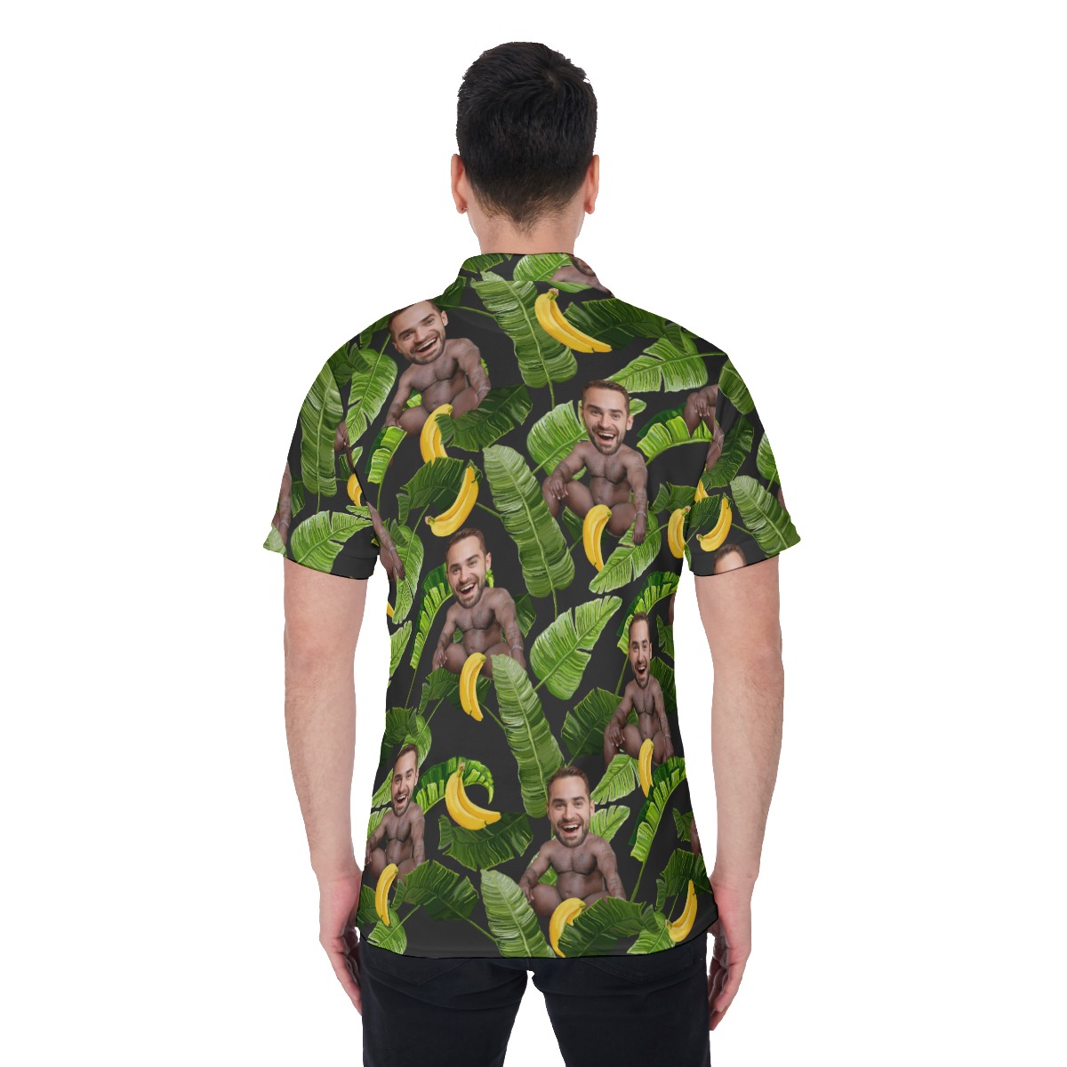 Custom Multiple Faces Barry Wood Tropical Hawaiian Polo Shirt