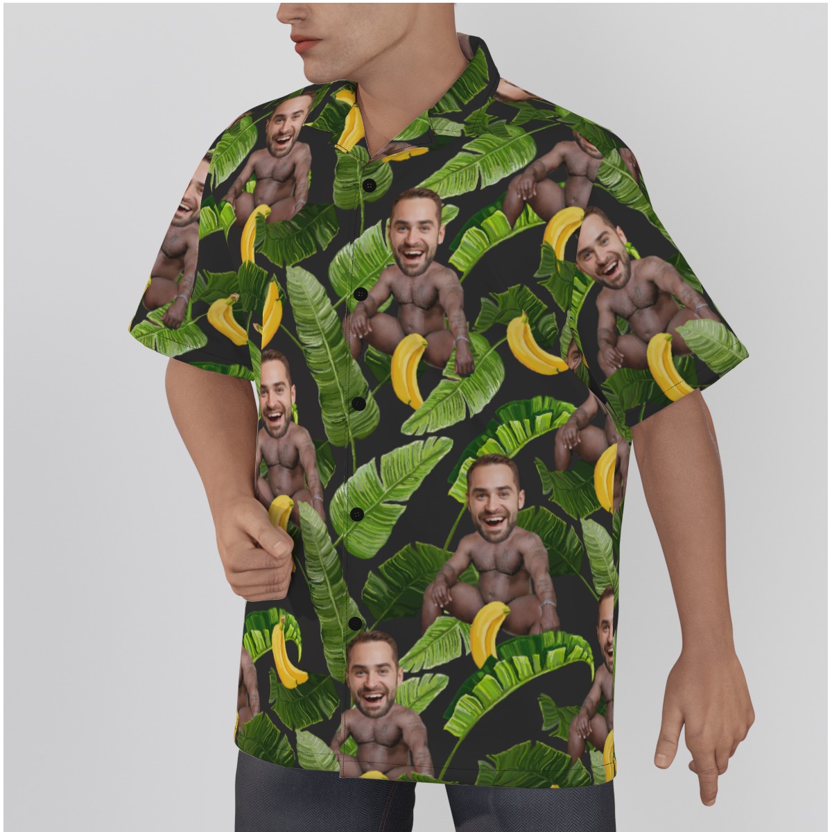 Funny Banana Barry Wood Custom Face Hawaiian Shirt