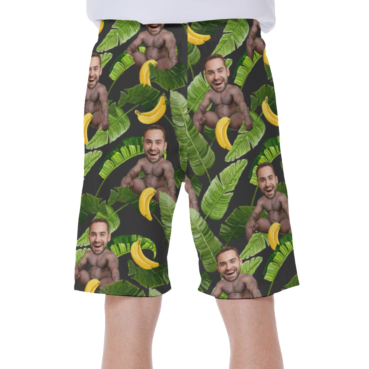 Personalized Faces Barry Wood Swim Trunks For Men