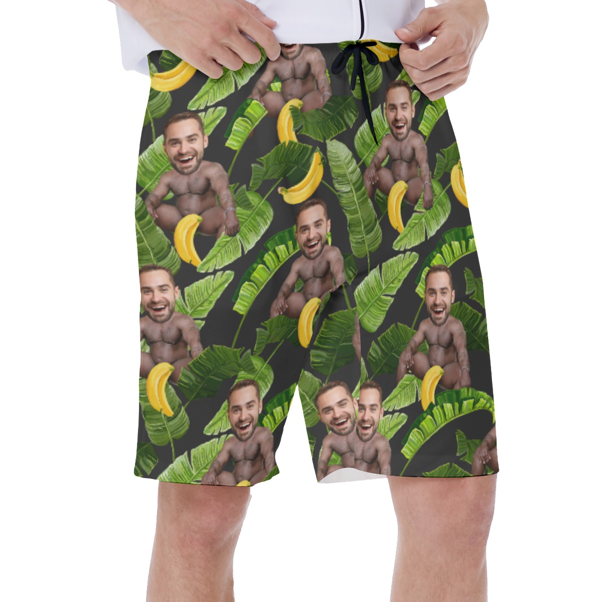 Personalized Faces Barry Wood Swim Trunks For Men