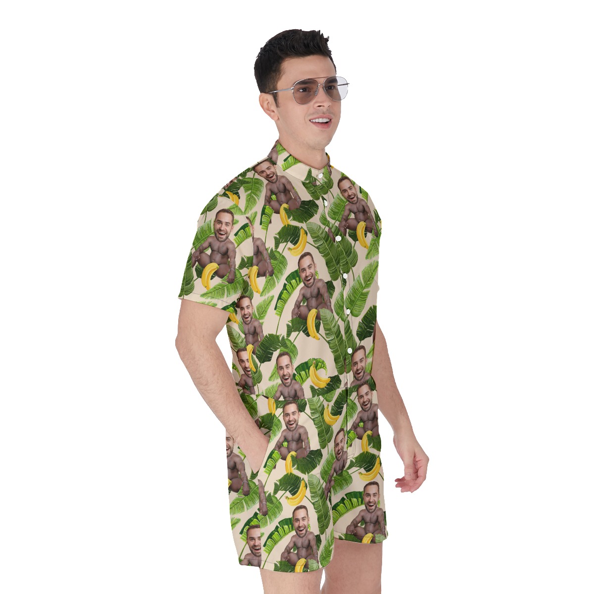 Custom Face Barry Wood Banana Tropical Romper For Men