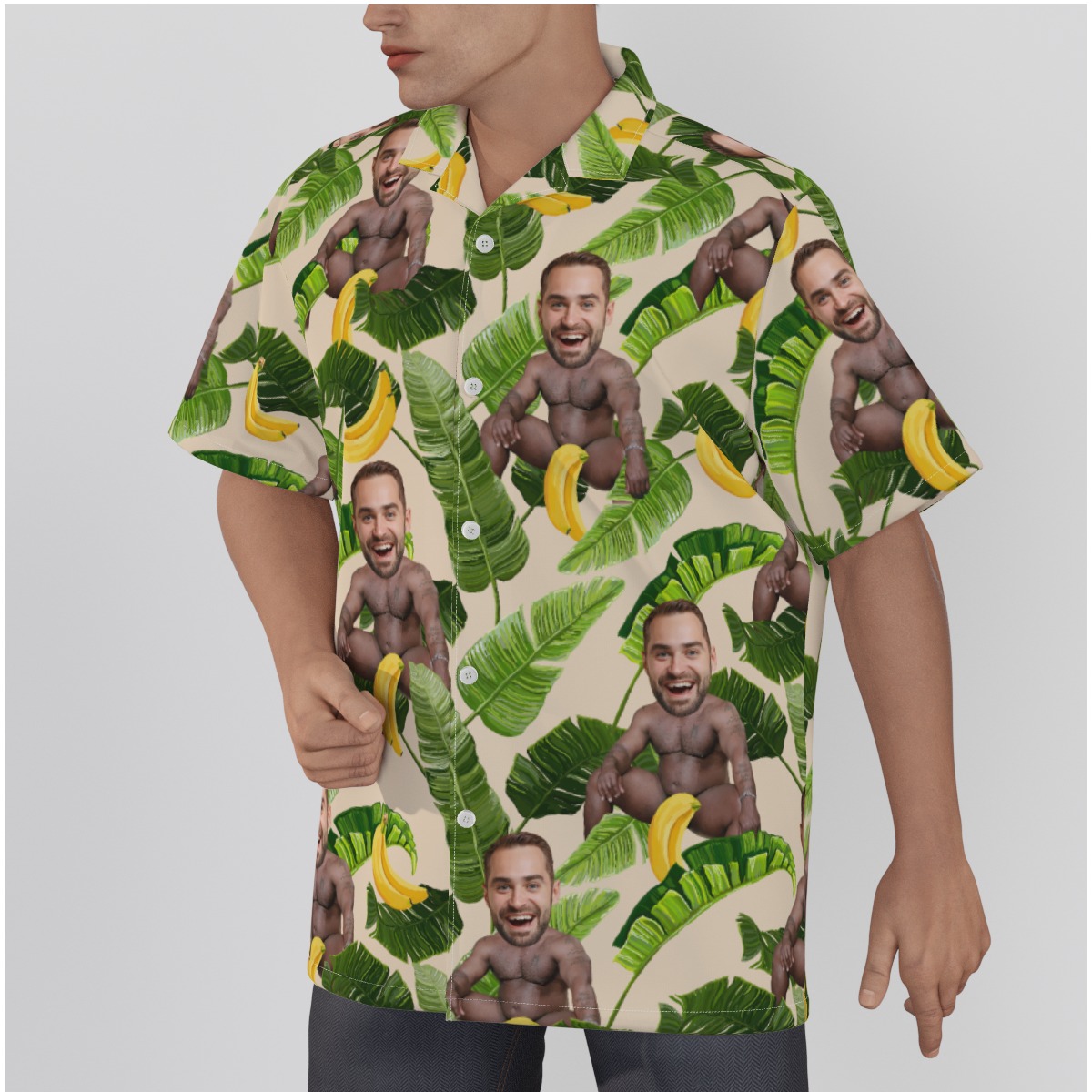 Custom Men Face Barry Wood Hawaiian Shirts For Men