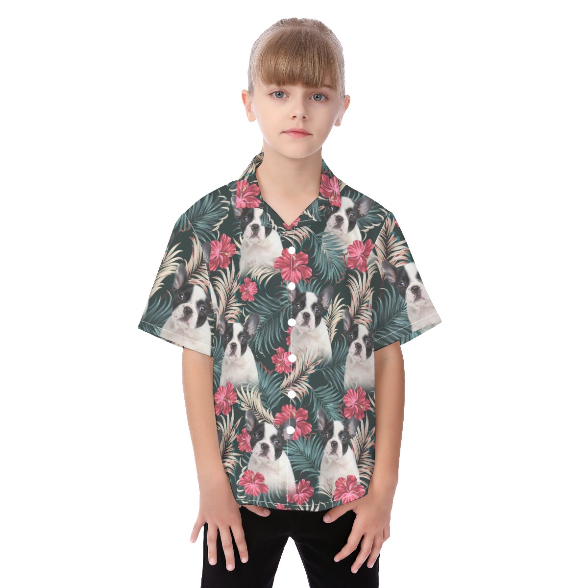 Custom Dog Face Aloha Shirt For Kids - variant image 1