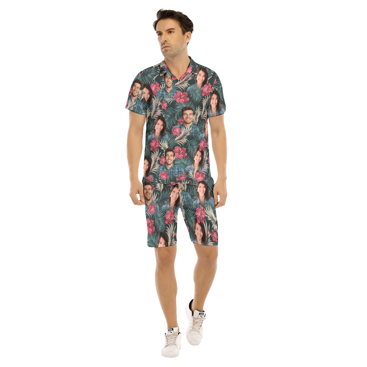 Custom Couple Picture Hawaiian Shirt Set Matching Hawaiian Shirt - variant image 1