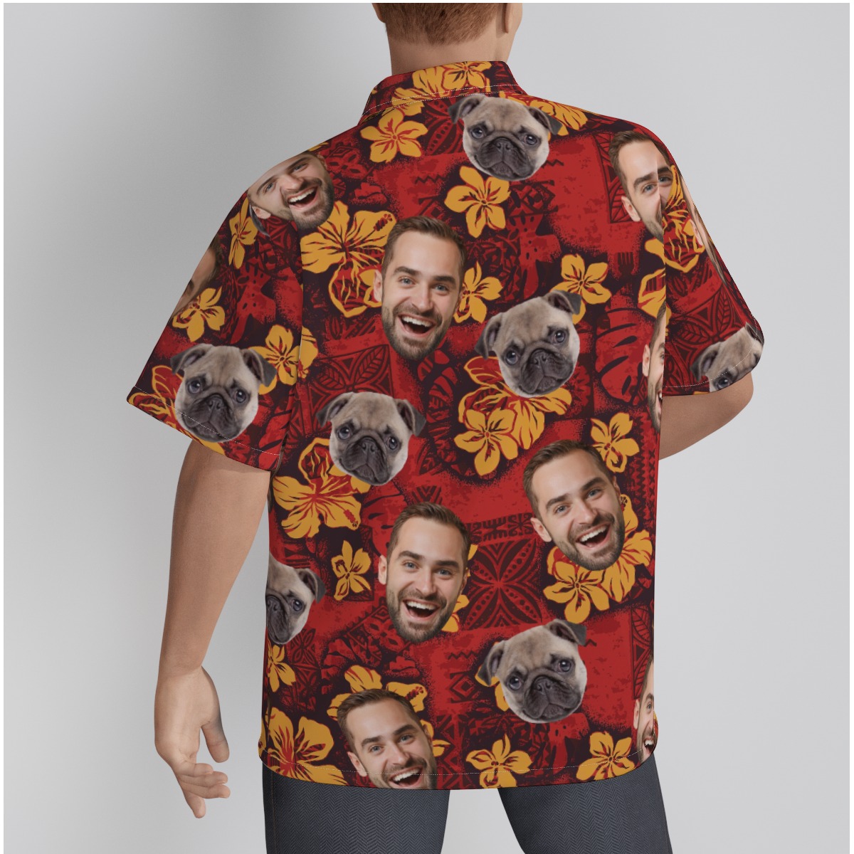 Red Custom Hawaiian Shirts With Face