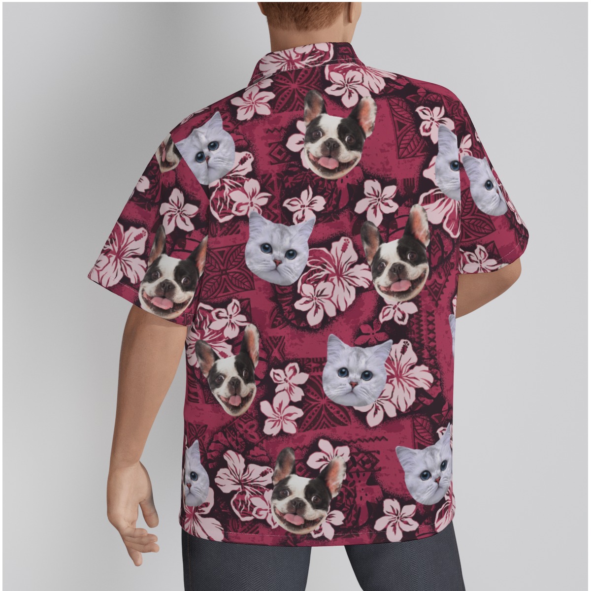 Custom Pink Hawaiian Shirt With Pet Face