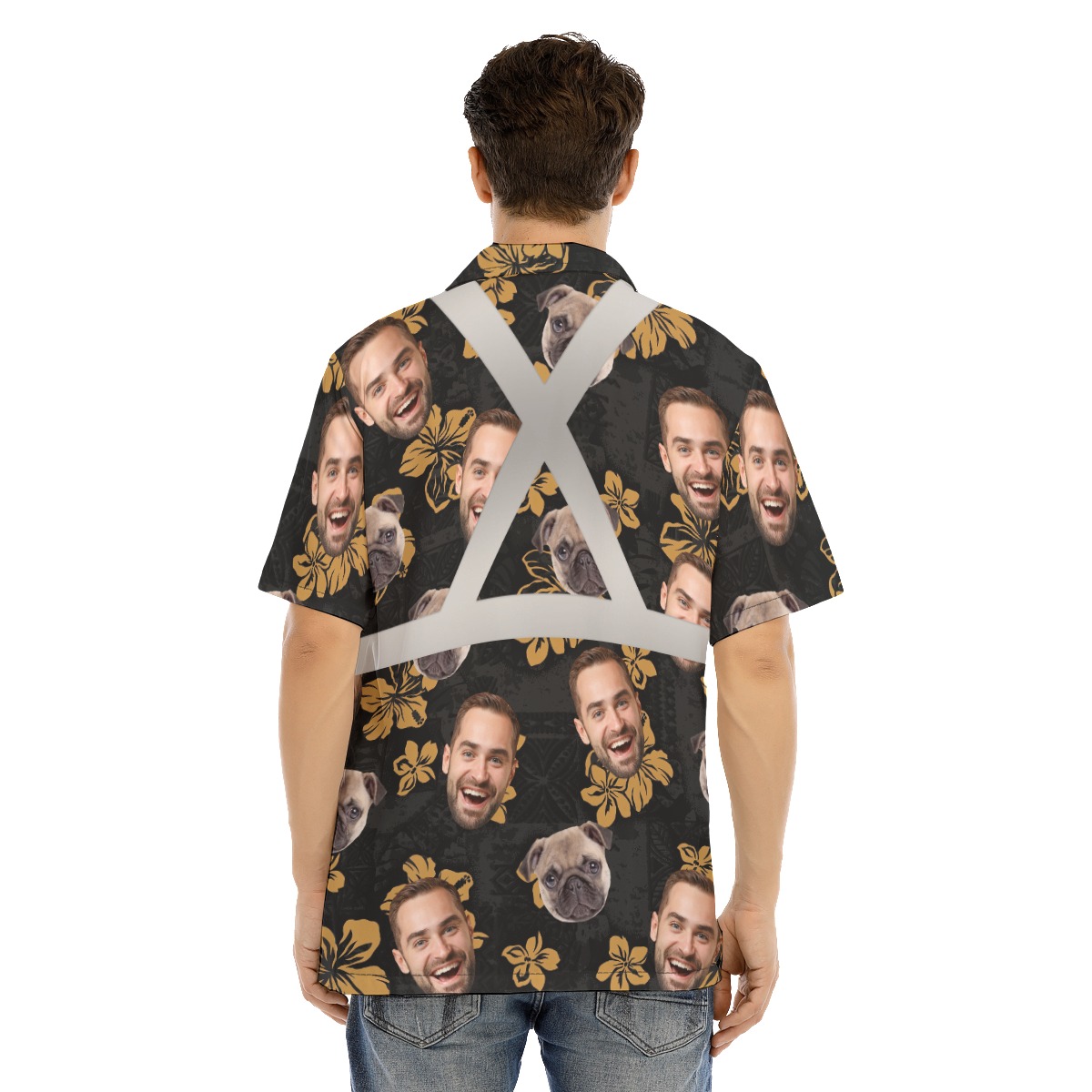Vintage Blue Hawaiian Shirts With Faces On Them