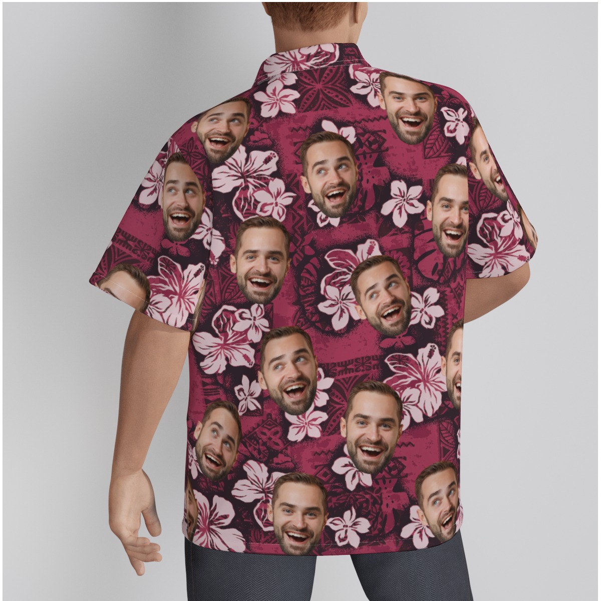 Personalized Face Pink Hawaiian Shirts