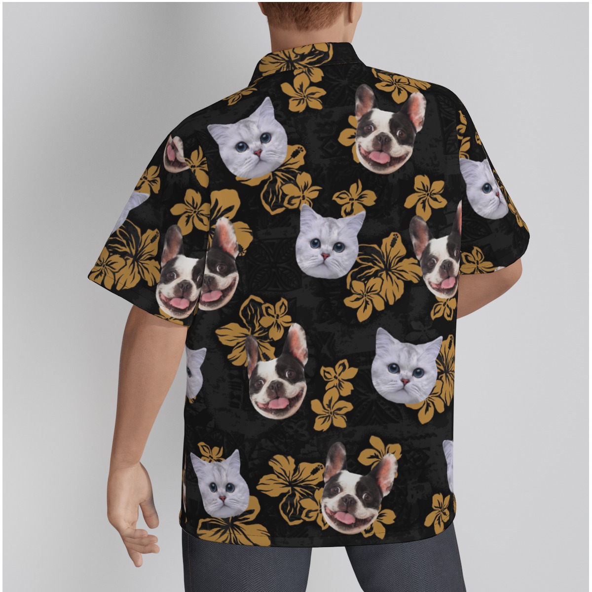 Custom Pet Face Hawaiian Shirt Up To 4 Faces