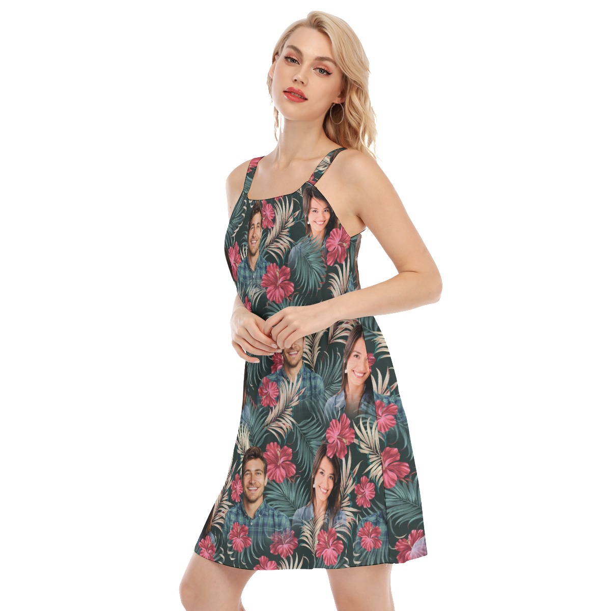 Personalized Photo Face Hawaiian Cami Dress For Summer