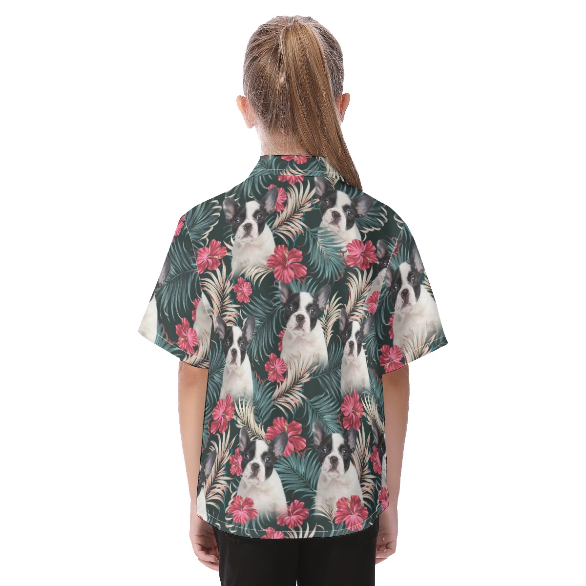 Custom Dog Face Aloha Shirt For Kids