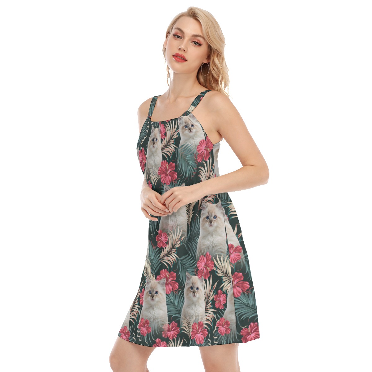 Personalized Pet Face Custom Hawaiian Dresses For Women