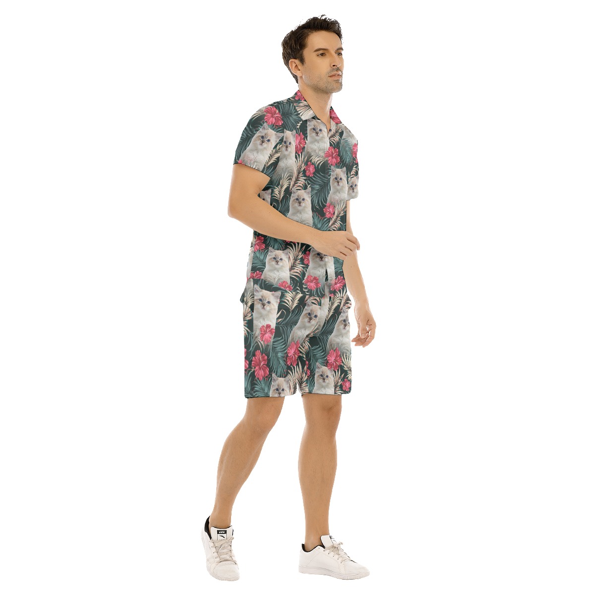 Custom Cat Hawaiian Outfits Shirt Shorts For Men