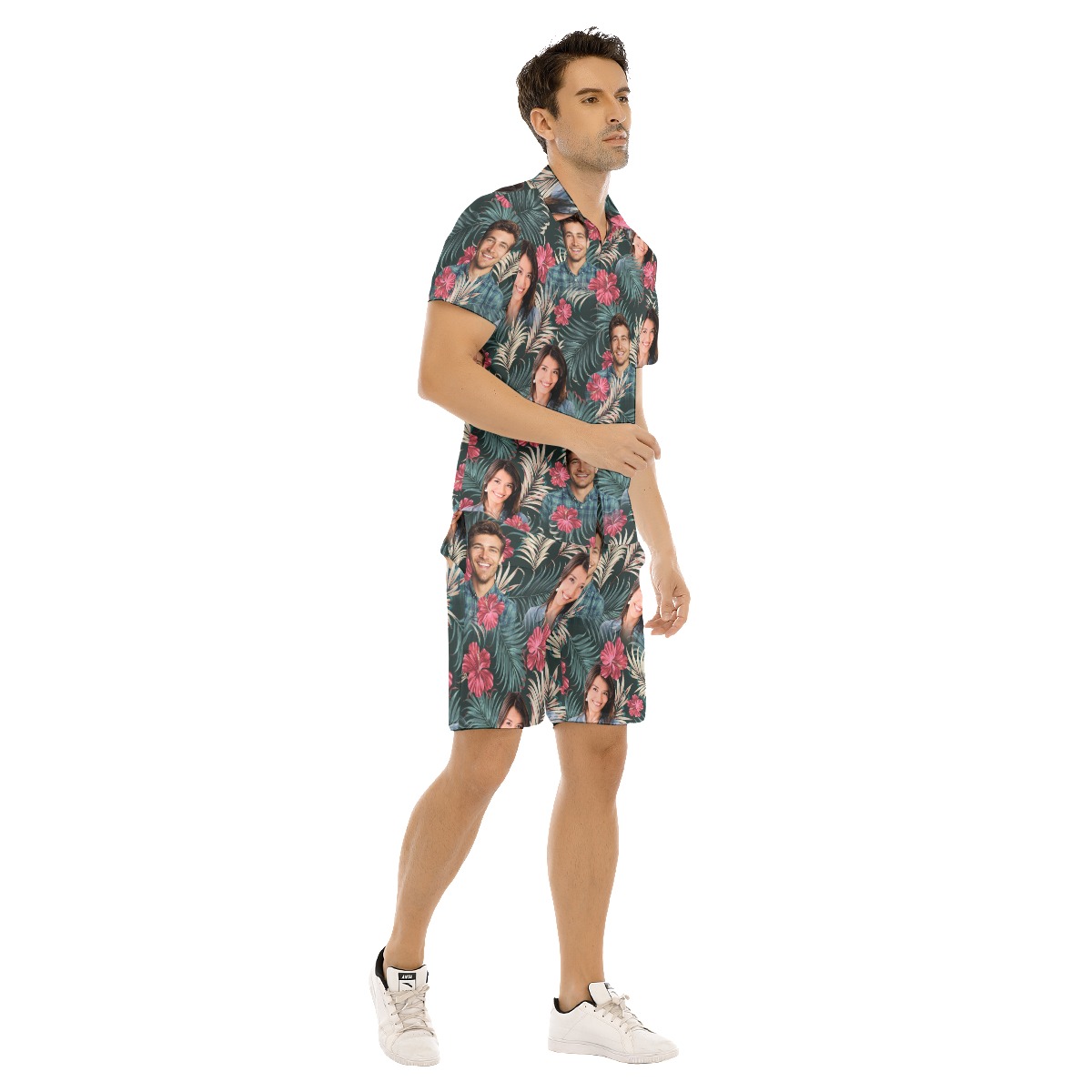 Custom Couple Picture Hawaiian Shirt Set Matching Hawaiian Shirt