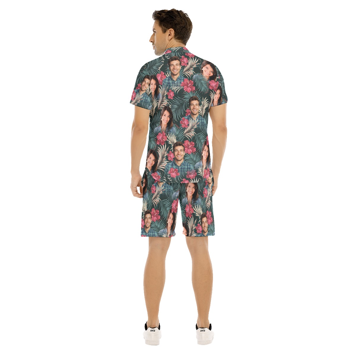 Custom Couple Picture Hawaiian Shirt Set Matching Hawaiian Shirt