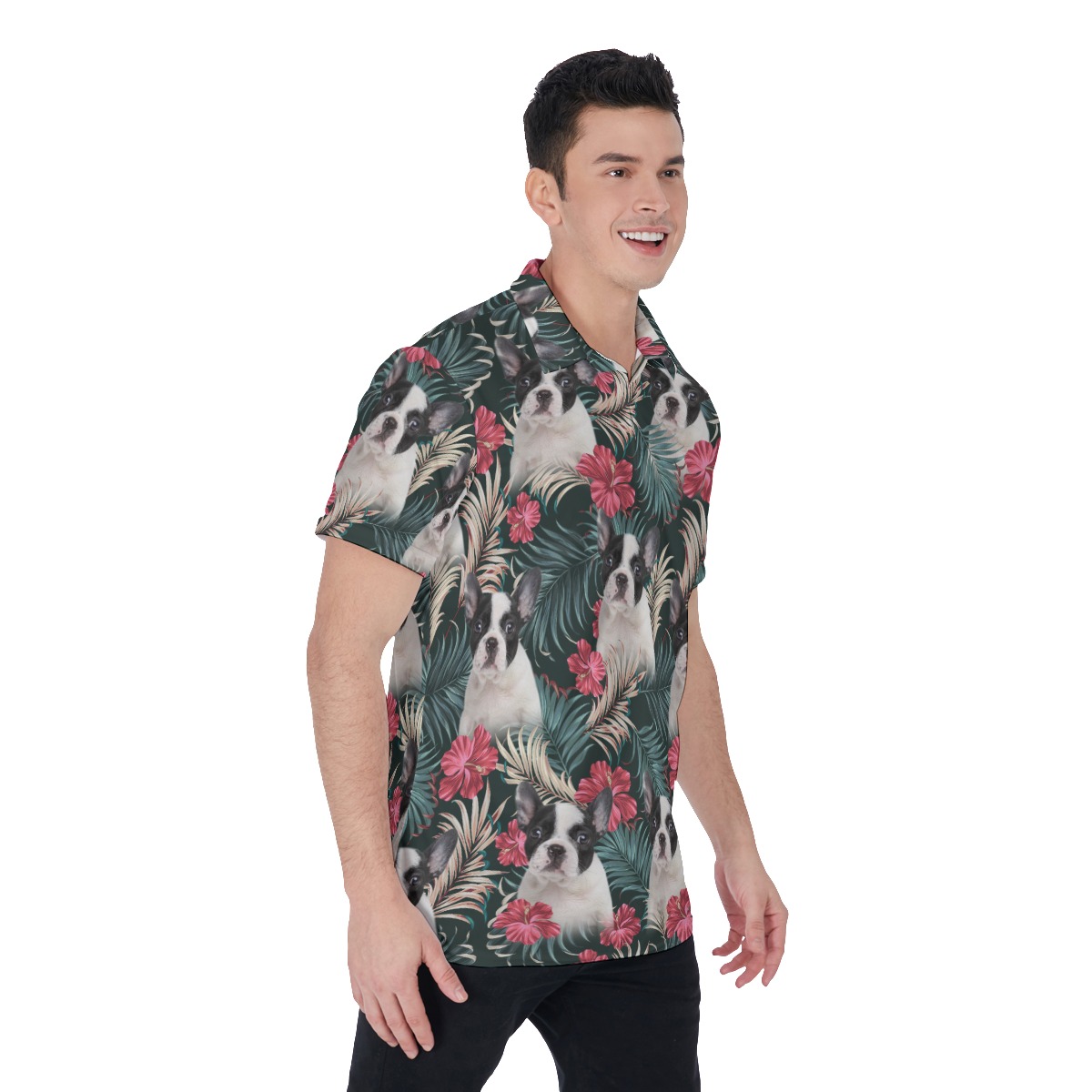Custom Dog Face Hawaiian Golf Shirt For Men