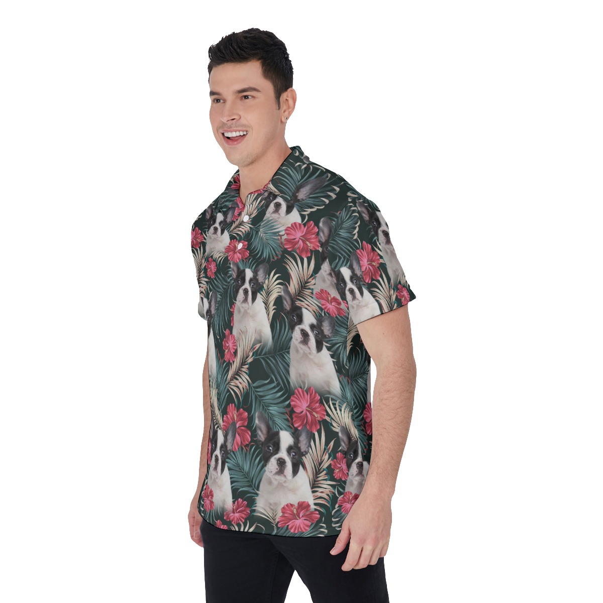 Custom Dog Face Hawaiian Golf Shirt For Men