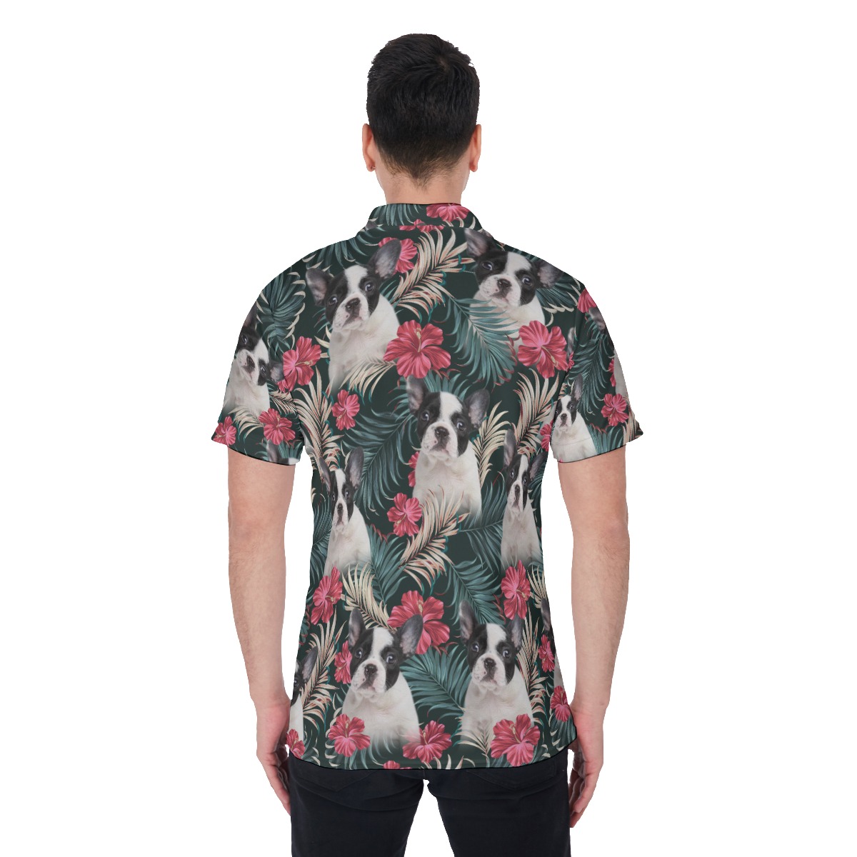 Custom Dog Face Hawaiian Golf Shirt For Men